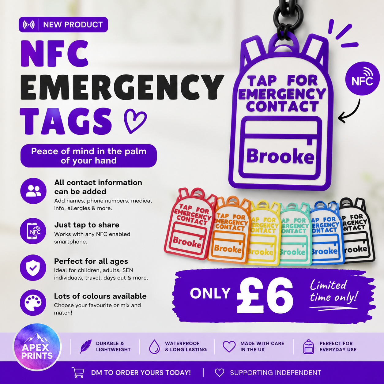 NFC Emergency Contact Tag