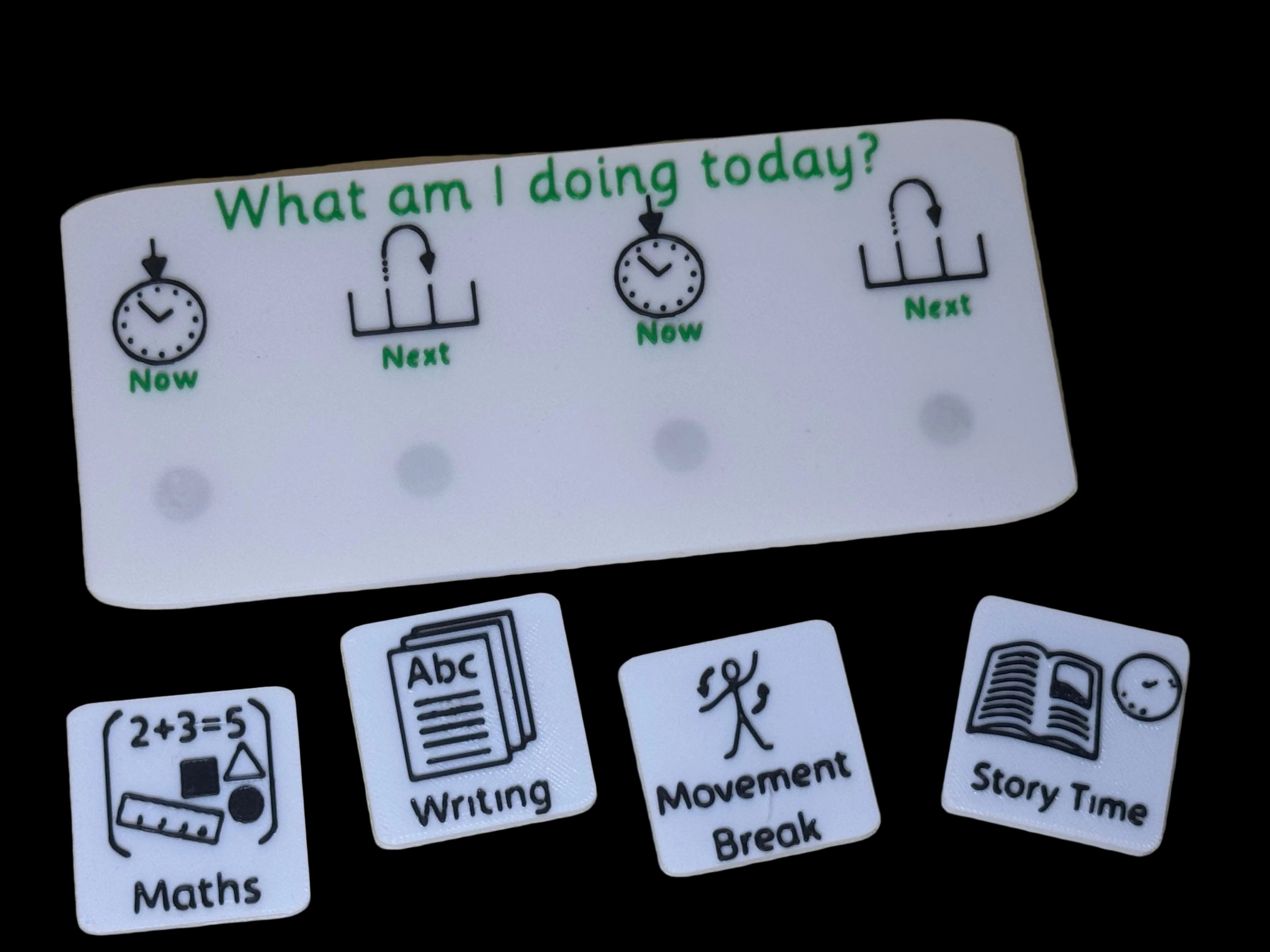 3D Printed Now and Next Visual Timetable Board with Magnetic Tiles | SEND Routine Board | Classroom and Home Visual Support