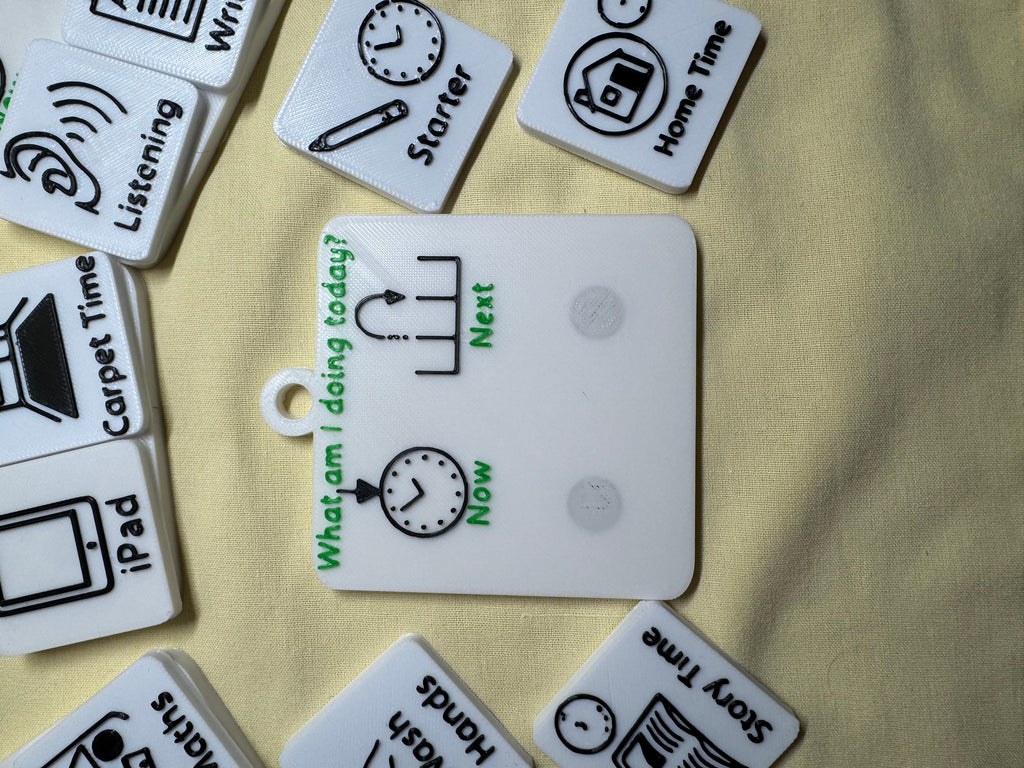 Wearable Now and Next Board with Magnetic Tiles | 3D Printed SEND Visual Timetable | Portable Routine Support