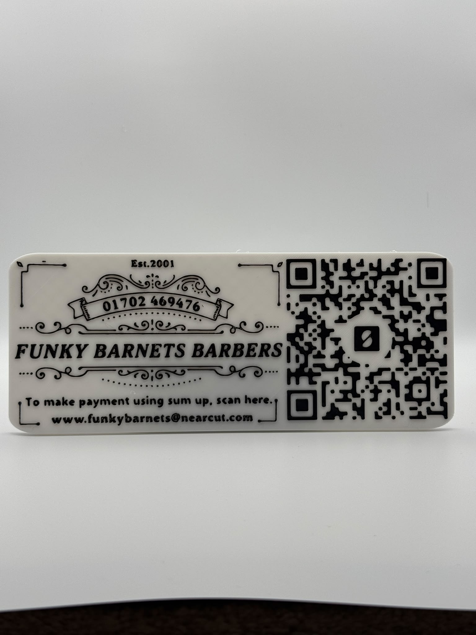 Custom 3D Printed QR Code Business Display Plaque | Scan to Pay | Social Media | Booking | NFC Style Business Sign