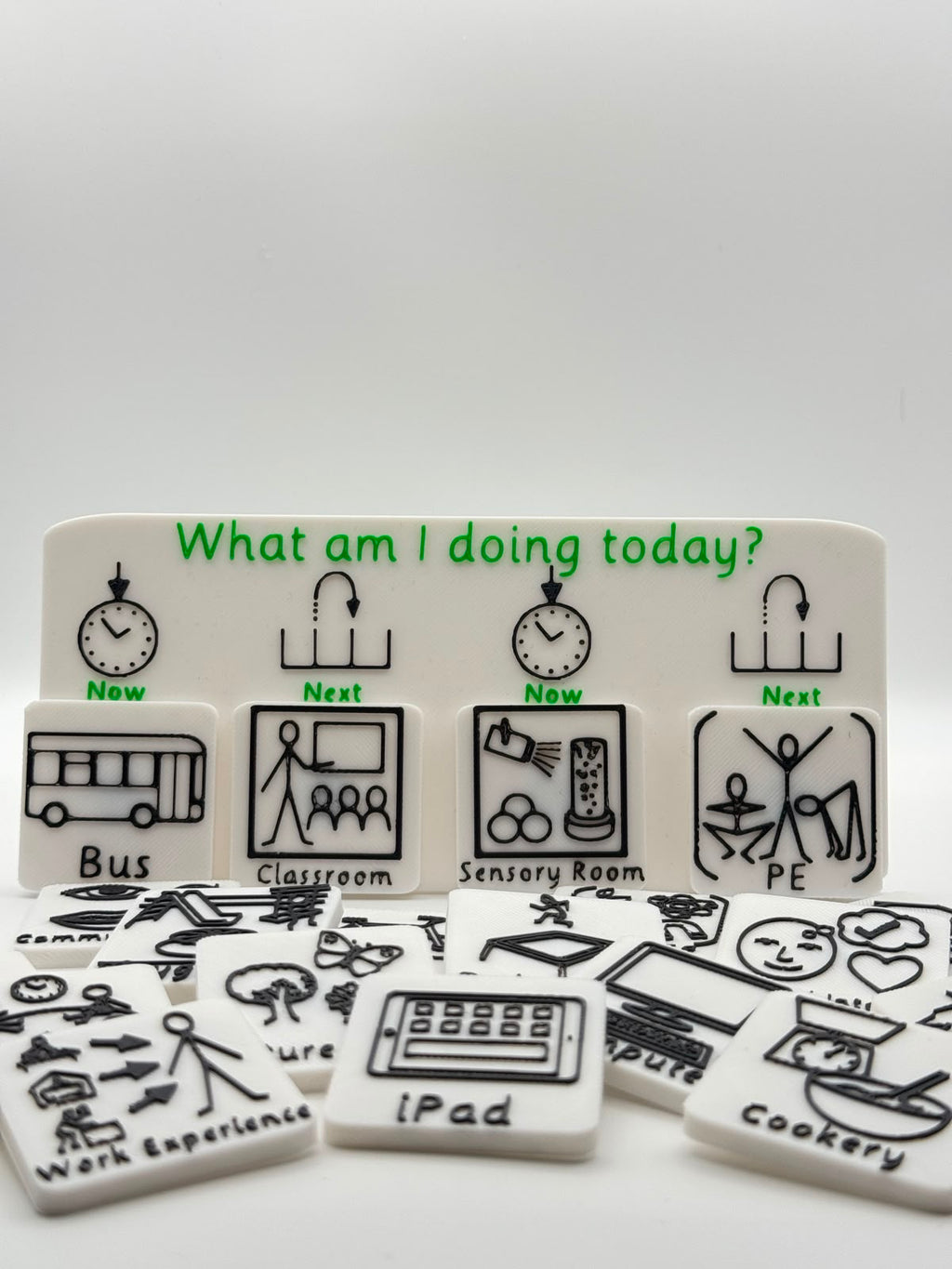 3D Printed Now and Next Visual Timetable Board with Magnetic Tiles | SEND Routine Board | Classroom and Home Visual Support