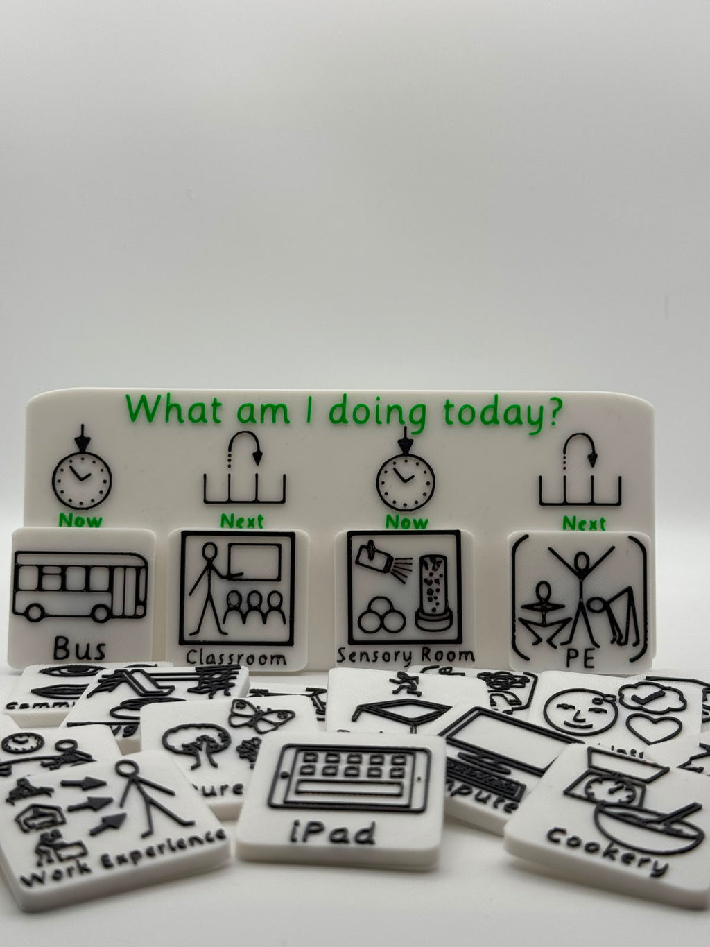 3D Printed Now and Next Visual Timetable Board with Magnetic Tiles | SEND Routine Board | Classroom and Home Visual Support