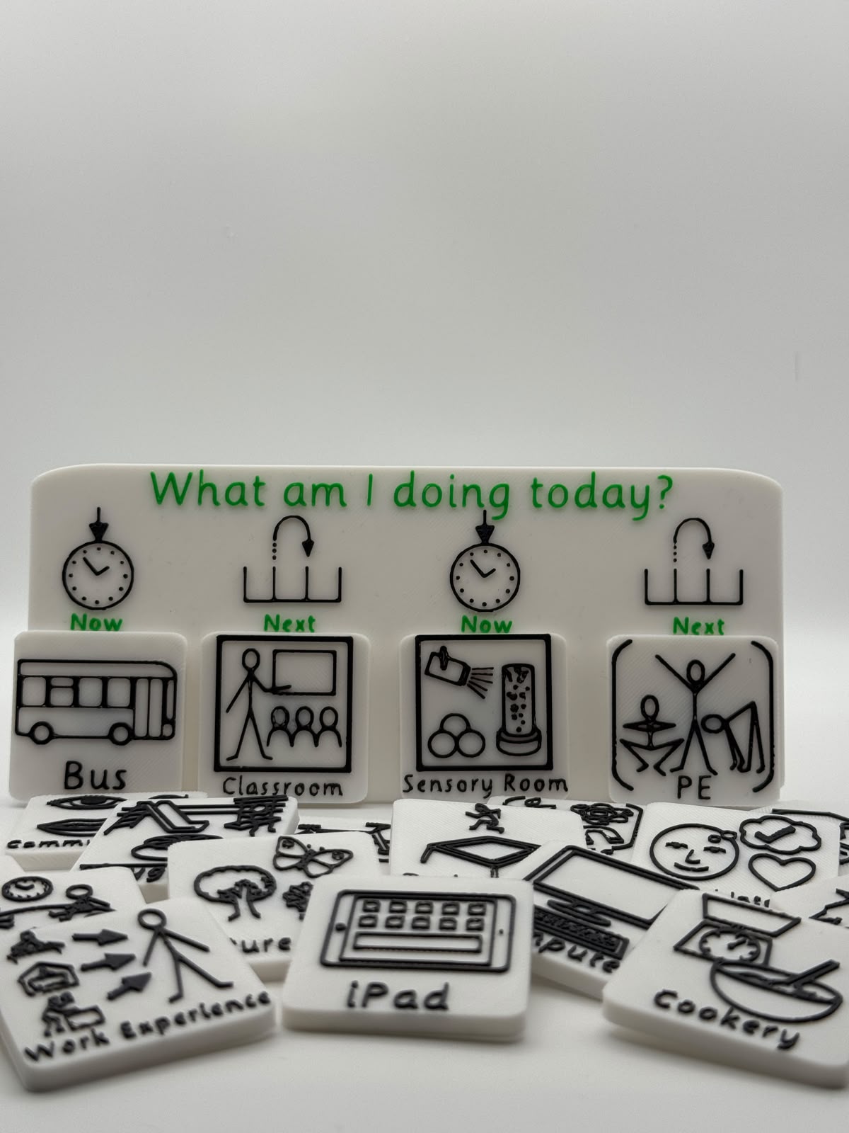 3D Printed Now and Next Visual Timetable Board with Magnetic Tiles | SEND Routine Board | Classroom and Home Visual Support