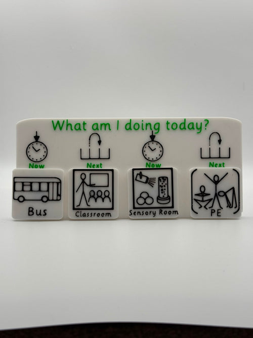 3D Printed Now and Next Visual Timetable Board with Magnetic Tiles | SEND Routine Board | Classroom and Home Visual Support