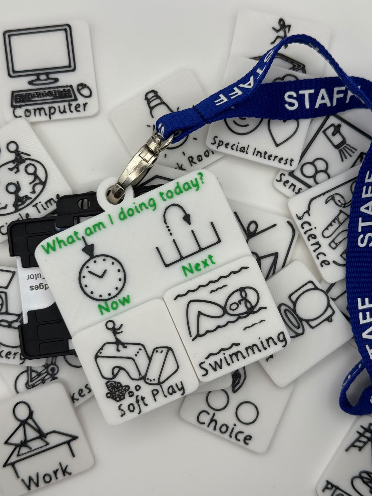 Custom Wearable Now and Next Board with Magnetic Tiles | 3D Printed SEND Visual Timetable | Portable Routine Support
