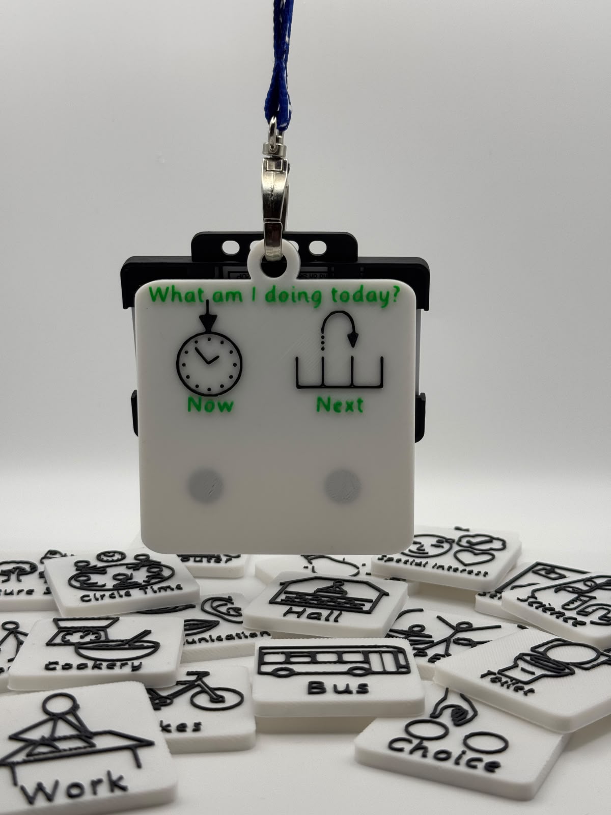 Custom Wearable Now and Next Board with Magnetic Tiles | 3D Printed SEND Visual Timetable | Portable Routine Support
