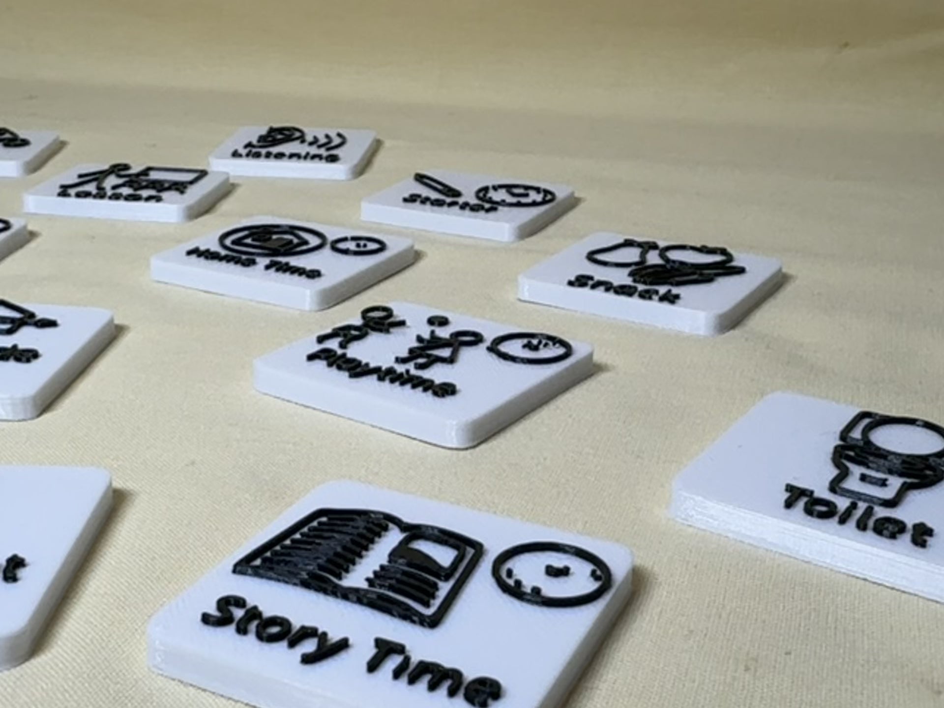 Magnetic Visual Timetable Tiles | 3D Printed Routine Cards for SEND, EYFS, Home and Classroom