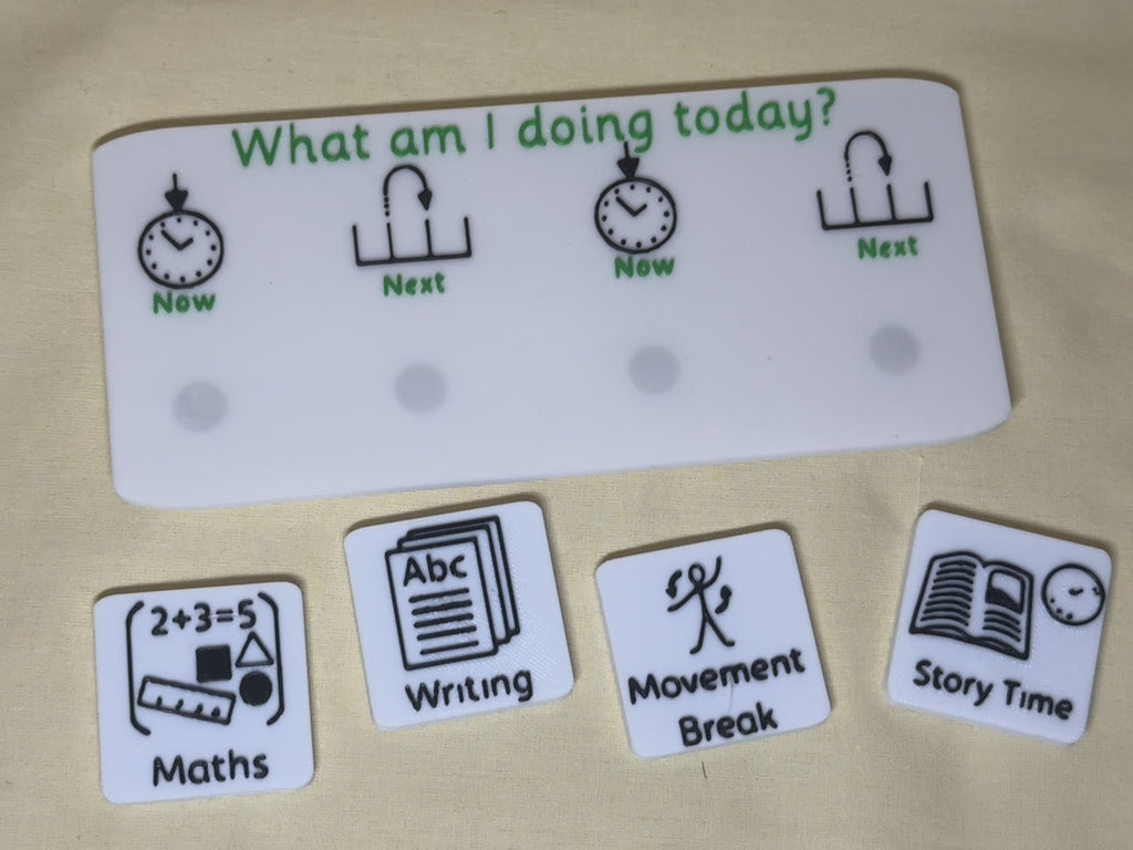 3D Printed Now and Next Visual Timetable Board with Magnetic Tiles | SEND Routine Board | Classroom and Home Visual Support