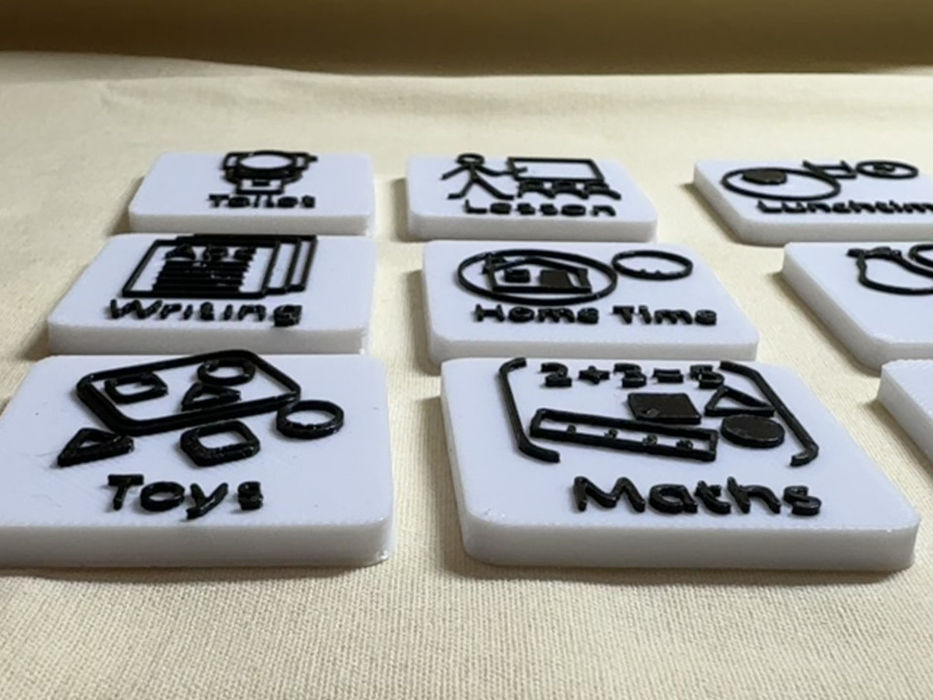 Magnetic Visual Timetable Tiles | 3D Printed Routine Cards for SEND, EYFS, Home and Classroom