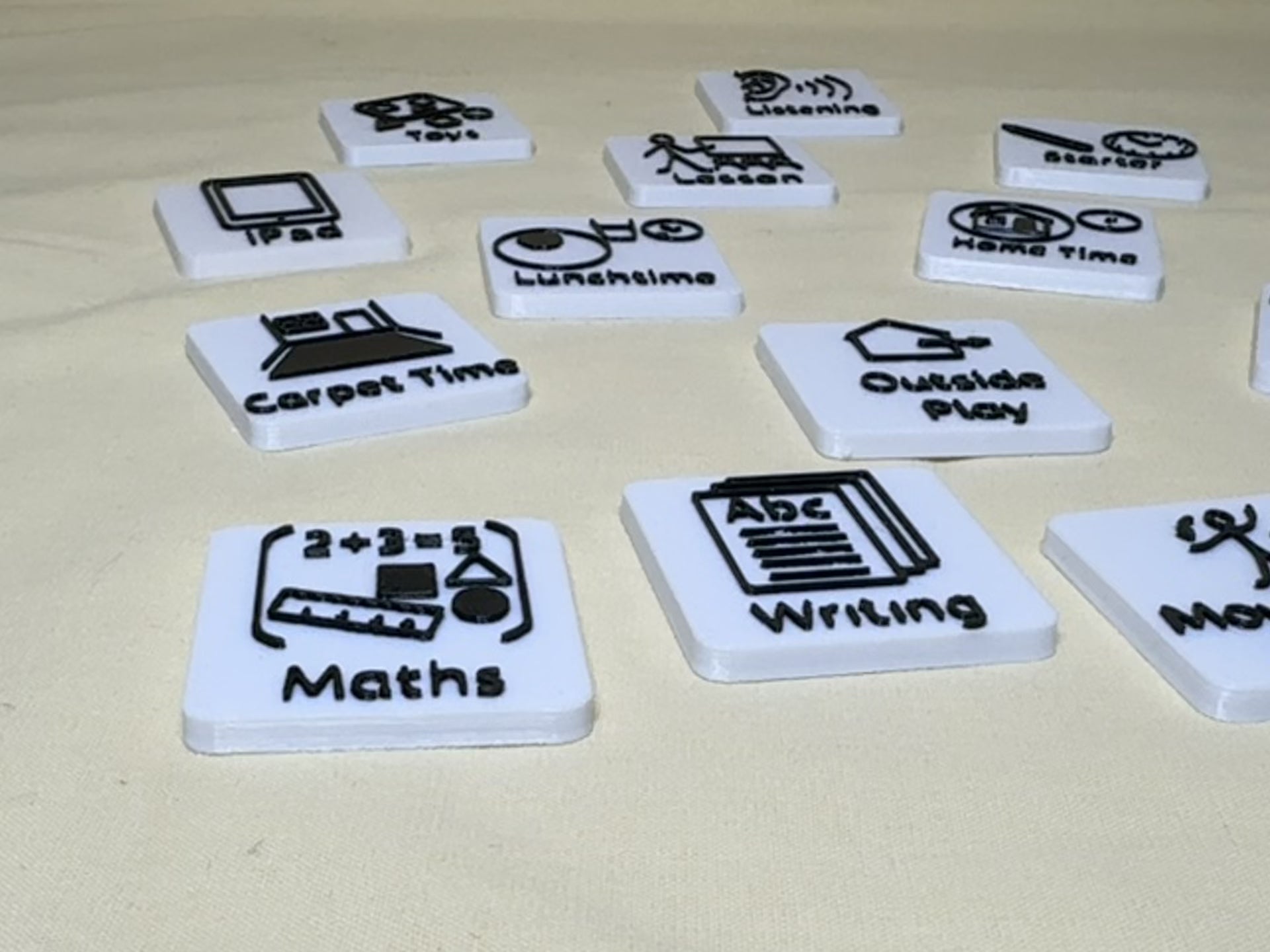 Magnetic Visual Timetable Tiles | 3D Printed Routine Cards for SEND, EYFS, Home and Classroom
