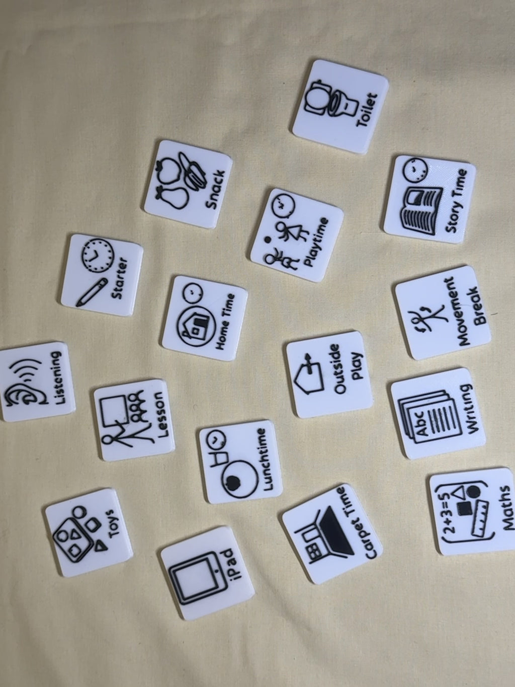 Magnetic Visual Timetable Tiles | 3D Printed Routine Cards for SEND, EYFS, Home and Classroom