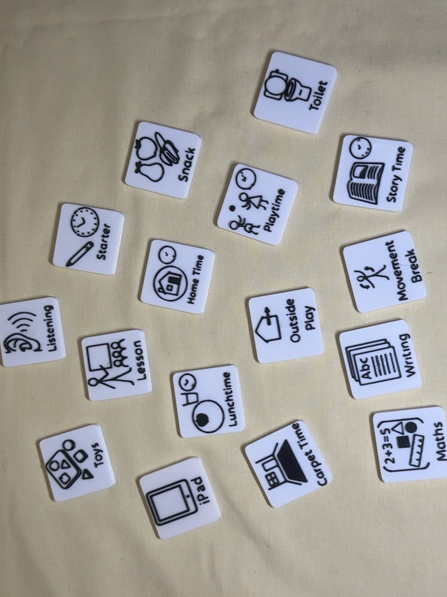 Magnetic Visual Timetable Tiles | 3D Printed Routine Cards for SEND, EYFS, Home and Classroom