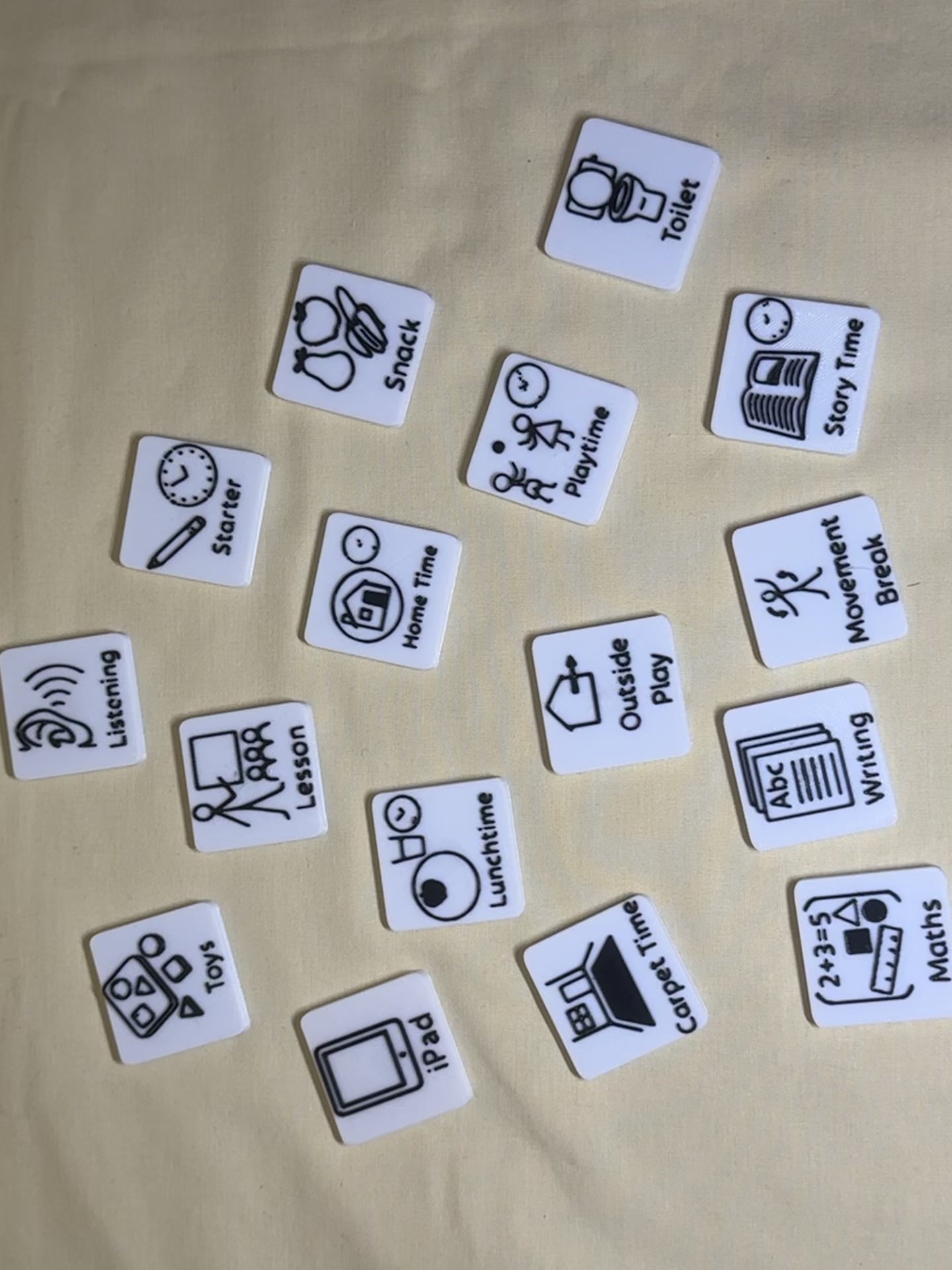 Magnetic Visual Timetable Tiles | 3D Printed Routine Cards for SEND, EYFS, Home and Classroom
